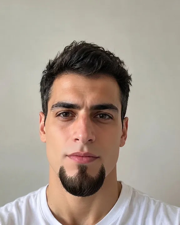 Mann mit klassischem Goatee, der nur das Kinn bedeckt (KI-Vorschau)