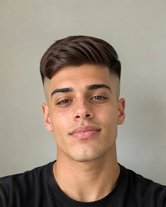 Homme avec un drop fade et une frange texturée (aperçu IA)