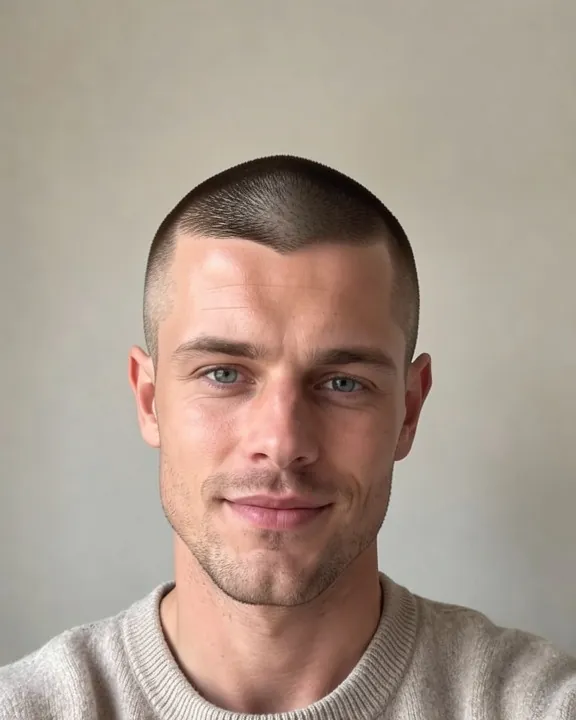 Homme avec un buzz cut court et régulier (aperçu IA)
